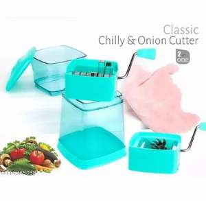 Cortador de Verduras con Tapa, Plástico, Manual, Fácil de Usar, Tapa Transparente, Diseño Plegable, Apto para Lavavajillas, Multiusos - Product Image 3