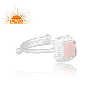 Best Selling Fine Sterling Silver Natural <b>Rose</b> <b>Quartz</b> Gemstone Stackable Ring Custom <b>Jewelry</b> For Women Gift For Her - Product Image 2