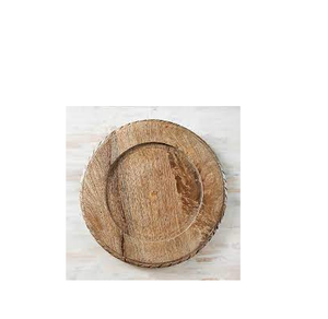 Ensemble d'assiettes à dessert avec chargeur en bois, vente en gros d'assiettes à dîner rondes en acacia pour mariage et restaurants - Product Image 1