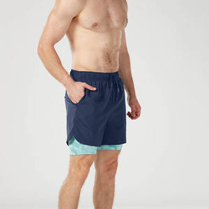 Pantalones cortos deportivos informales para correr para hombre, venta al por mayor de fábrica, pantalones lisos con forro de gimnasio para entrenamiento con logotipo frontal, precio al por mayor - Product Image 6