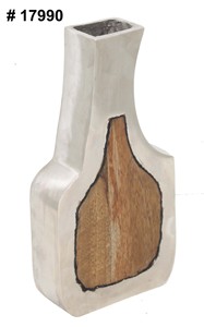 Florero pequeño de metal estilo flor para regalos de decoración del hogar florero de hierro costero, jarrón rústico de madera, jarrón de aluminio - Product Image 2