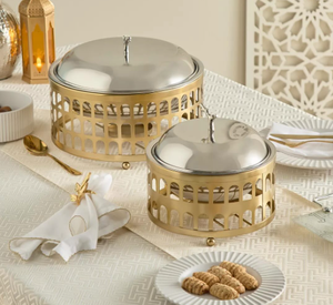 ชั้นวางชามโลหะสีทองและสีเงินแบบทันสมัยสำหรับตกแต่งบ้านเคาน์เตอร์และโต๊ะชามสลัดและผลไม้ - Product Image 5