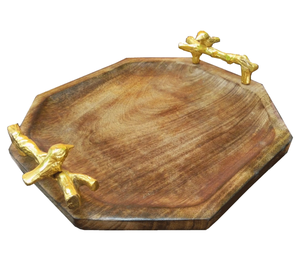 Offre Spéciale Plateau de service en bois fabriqué à la main Décoration de la maison Table à thé basse Plateau de service Finition naturelle Plateau en bois d'acacia. - Product Image 2