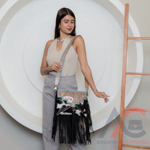 Sac à main occidental élégant fabriqué à la main en cuir de vachette véritable sac à franges Unique Deck Of Cards Gambler Cowgirl Crossbody Handbags - Product Image 2