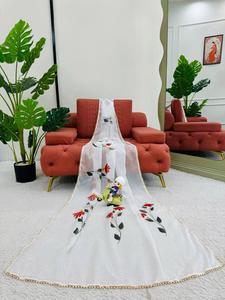 Lancement d'un nouveau vêtement de fête de créateur Tibby Silk Fancy Beautiful Digital Print And Pearl Work Saree And Japan Satin Blouse - Product Image 5