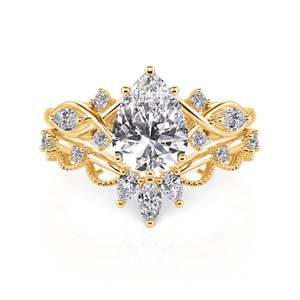 แหวนหมั้นเพชรทรงลูกแพร์ Jeulia Infinity Gold - Product Image 1