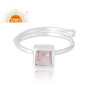 Best Selling 925 Sterling Silver Natural <b>Rose</b> <b>Quartz</b> Gemstone <b>Ring</b> Custom Jewelry Manufacturer - Product Image 3