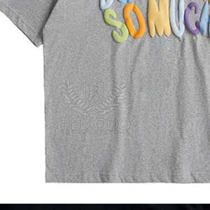 Camisetas de Hombre de Alta Calidad, Cómodas y Transpirables, con Estampado Puff, 100% Algodón, Corte Holgado, Casual, Hechas en Pakistán, con Contraste de Color - Product Image 4