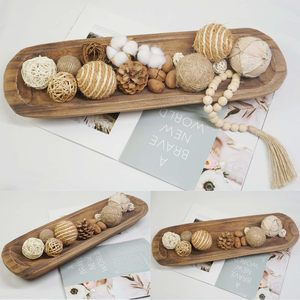 Bol à pâte en bois rustique décoratif de cuisine artisanale fabriqué à partir de bois naturel durable parfait pour pétrir la pâte servant du pain - Product Image 5