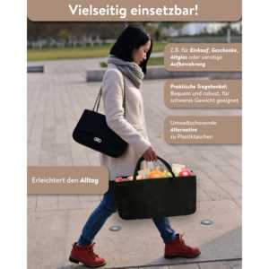 Bolsa de transporte de leña de fieltro antracita, organizador versátil para la sala de estar - Product Image 6