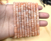 Brins de perles en pierre de soleil facettée faits à la main, forme Heishi, 8 pouces de long, cadeau idéal pour elle, composants et accessoires de bijouterie