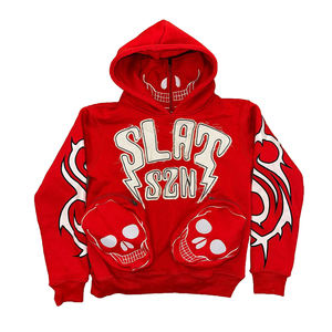 Vente directe d'usine Chenille broderie sweats à capuche nouveauté vêtements d'extérieur couleur unie Chenille broderie hommes sweats à capuche - Product Image 5