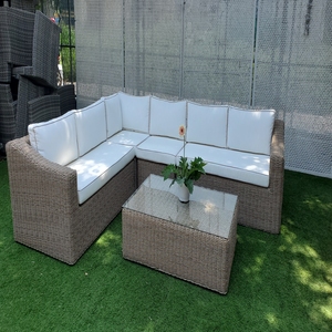 Juego de sofás de jardín de ratán de mimbre de nuevo estilo para todo clima Marco de aluminio barato para patio al aire libre Hotel Parque o uso en la sala de estar - Product Image 4