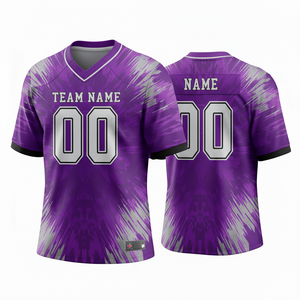 Custom American Football Practice Jersey Adults Short Sleeve Breathable Plus Size Option Front 100% Polyester V-neck - Product Image 4