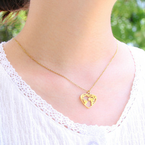 Mode <span class=keywords><strong>carte</strong></span> <span class=keywords><strong>du</strong></span> <span class=keywords><strong>monde</strong></span> bijoux colliers en acier inoxydable coeur pendentif collier non ternir argent 18k or coeur <span class=keywords><strong>carte</strong></span> <span class=keywords><strong>du</strong></span> <span class=keywords><strong>monde</strong></span> collier - Product Image 6