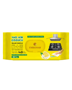 Lingettes humides antibactériennes modernes de haute qualité au parfum de citron pour le nettoyage puissant des graisses de la cuisine, du four et de la hotte, jetables - Product Image 1