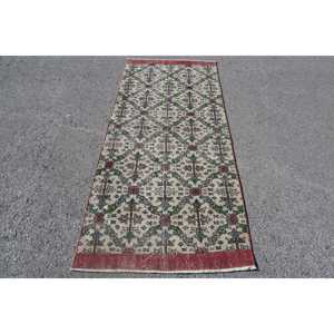 Alfombra Turca Vintage, Alfombra Decorativa de 3.1x6.7 pies, Alfombra Marroquí Roja - Product Image 1