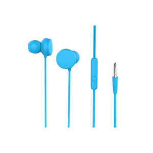 Écouteurs intra-auriculaires de sport Netzy Zore ER04, écouteurs filaires 3,5 mm avec indicateur de batterie LED et microphone, bleu stéréo - Product Image 1
