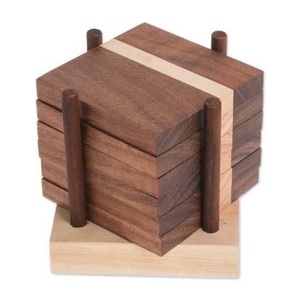 New Modern Design Eco-Friendly Mango Wood Tea <b>Coaster</b> <b>Sets</b> Custom Size Wholesale Supplier Handmade Wooden Tea <b>Coaster</b> - Product Image 3