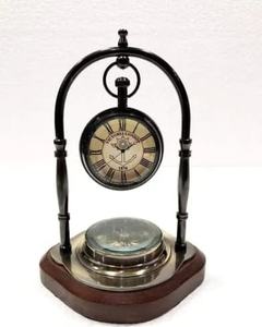 Reloj de mesa de barco náutico antiguo reloj de escritorio de latón marítimo artesanía por Tayyab Metal Office & Home Plated Technique - Product Image 5