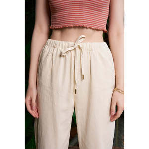 Carrot Linen <b>Trousers</b> HS703 - Stone - Product Image 4