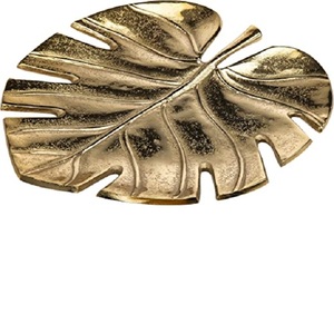 Plateau métallique en aluminium de forme ronde avec design de feuille, plateau décoratif de Table à manger, plateau de service de nourriture de pique-nique d'extérieur - Product Image 2