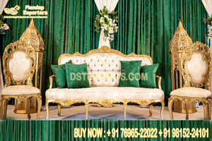 Ensemble de canapé en bois sculpté lourd pour les étapes de mariage asiatique fabricant d'ensemble de canapé en bois pour la scène de mariage - Product Image 4