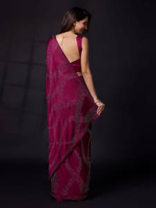 Trendmalls <b>Women's</b> Rangoli Silk Saree with Unstitched Blouse Piece (K1093-<b>Purple</b>) Indian & Pakistani <b>Clothing</b> - Product Image 5