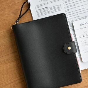 CROSS FAB A5 6-<b>Ring</b> High Quality PU Leather Folder <b>Binder</b> Organizer Cover for Promotion Business School Office Use - Product Image 4