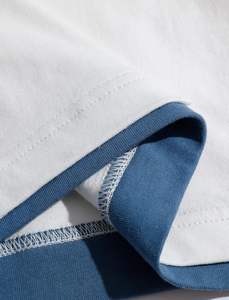 Streetwear T-shirt décontracté 100% coton solide motif avant Logo coupe ample tissu tricoté - Product Image 4