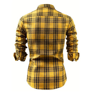 Nueva mejor Fabricación de moda Casual personalizado 100% algodón de manga larga al por mayor a cuadros de franela de talla grande camisas de hombre - Product Image 2