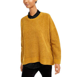 Maglione Girocollo da Donna Eileen Fisher in Cotone Biologico Traspirante Casual Giallo Taglie XS Petite Medium Invernale Lavorato a Maglia con Stampa Frontale - Product Image 1