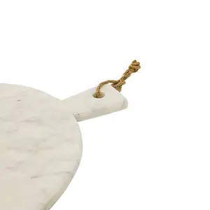 Planche à découper en marbre blanc naturel, planche à découper ronde en marbre blanc, planche à découper en marbre et onyx - Product Image 2