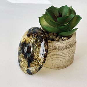 Donut de Ámbar Verde, Colgante de Donut Báltico Natural, Colgante Verde - Product Image 1