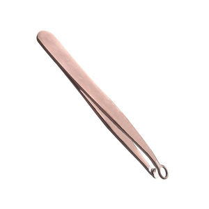 Pince à épiler pour poils du nez en acier inoxydable, pointe en forme d'anneau recouverte d'or rose, applicateur pointu et arrondi pour la beauté - Product Image 6