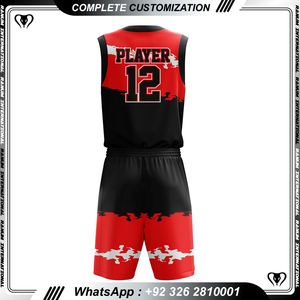Ropa deportiva Uniforme de baloncesto de último diseño Logotipo personalizado Uniforme de baloncesto de color sólido - Product Image 3