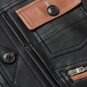 เสื้อแจ็คเก็ตหนังแกะแท้สำหรับผู้ชาย รุ่นใหม่ล่าสุด สไตล์นักแข่ง ดีไซน์ทันสมัย เนื้อผ้านุ่ม ป้องกันความหนาว ระบายอากาศได้ดี ทรงเข้ารูป - Product Image 5