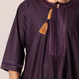 <b>Top</b> Trending Best Quality Islamic Casual <b>Long</b> <b>Sleeve</b> Men Thobe Arab Jubba Breathable Lightweight Polyester Muslim Saudi Arab - Product Image 3