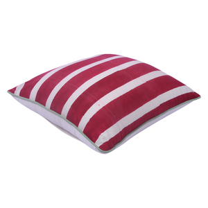 Funda de cojín de almohada Khadi de hoja impresa con bloque de mano Real 100% Khadi respetuoso con el medio ambiente personalizable con respaldo sólido para uso en el hogar y el Hotel - Product Image 1