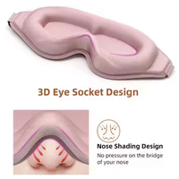 Masque oculaire en mousse à mémoire de forme 3D ajustable, personnalisé, noir, 100 % occultant, anti-pression, sans nœuds pour les cheveux, tendance, vente en gros