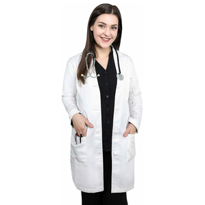 OEM hecho en fábrica unisex de manga larga transpirable personalizado médico profesional desgaste uniforme laboratorio médico abrigo - Product Image 6
