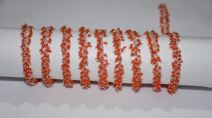 Chaîne de chapelet de perles Hydro de quartz orange enveloppée de fil plaqué argent de qualité supérieure, chaîne de perles de chapelet épais pour la recherche de bijoux - Product Image 6