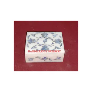 Forme merveilleuse pour la nouvelle boîte à bijoux de travail d'incrustation de nacre de marbre blanc fait à la main créatif pour le chocolat et les cadeaux de collier