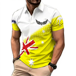Camisa de Golf para Hombre, 100% Poliéster, Transpirable, con Estampado de Canguro Australiano, Estilo Casual, Manga Corta, Diseño con Flecos, 140g - Product Image 6