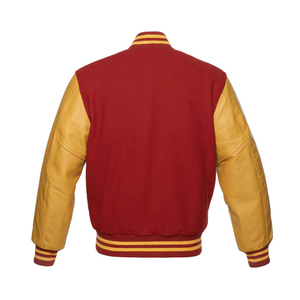 Custom Men's High Street Style Baseball Varsity <b>Jacket</b> Heated <b>Long</b> Sleeves Genuine <b>Leather</b> CollegeBaseballjacket for men - Product Image 4