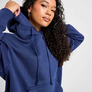 Stylish Winter 100% Cotton Fleece Oversized Tracksuit for <b>Women</b> Pullover <b>Hoodie</b> Set Casual Streetwear <b>Navy</b> Blue - Product Image 3