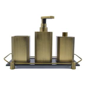 High end quality golden metallic <b>set</b> <b>bathroom</b> <b>accessories</b> bring a sense of order and elegance to countertops - Product Image 1