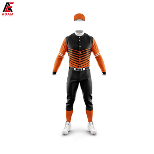 Venta al por mayor 100% poliéster rayas béisbol Jersey uniforme botón abajo diseño personalizado conjunto de ropa deportiva - Product Image 3