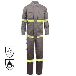 Overol de seguridad de alta visibilidad para hombre OEM, chaqueta y pantalones de algodón ignífugos, ropa de trabajo de seguridad a prueba de agua - Product Image 4