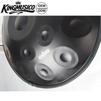 Kingmusico Handpan 12 notes en acier inoxydable noir 430, 60x60x35cm, PPY-12B, Tambour à main, Instrument de musique personnalisé ODM OEM